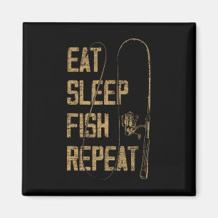 Eat Sleep Fish Repareer Vist Lover Gift Idee Hunt Magneet