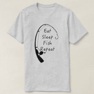 Eat Sleep Fish Repareert Gevist Mannen-shirt T-shirt