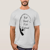 Eat Sleep Fish Repareert Gevist Mannen-shirt T-shirt (Voorkant)