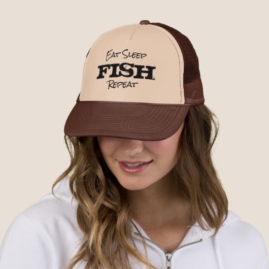 EAT SLEEP FISH REPEAT-cadeaudrift Trucker Pet (In situ)