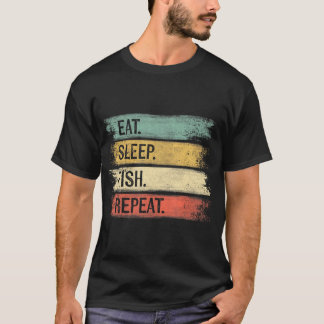 Eat Sleep Fish Repeëren Funny Vist Fisherman T-shirt