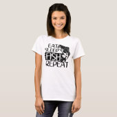 Eat Sleep Fish Repeëren Funny Vist T-shirt (Voorkant volledig)