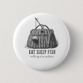Eat Sleep Fish  Tackbox Ronde Button 5,7 Cm (Voorkant)