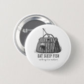 Eat Sleep Fish  Tackbox Ronde Button 5,7 Cm (Voorkant /achterkant)