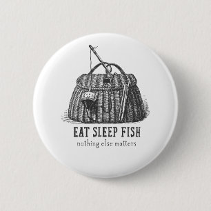 Eat Sleep Fish  Tackbox Ronde Button 5,7 Cm