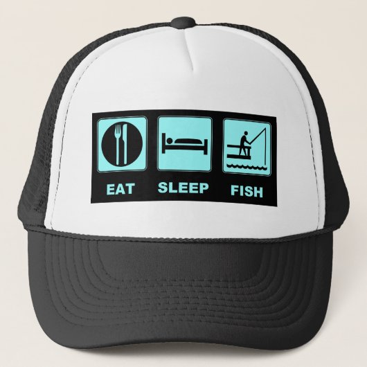 Eat Sleep Fish-viscadeaus Trucker Pet (Voorkant)