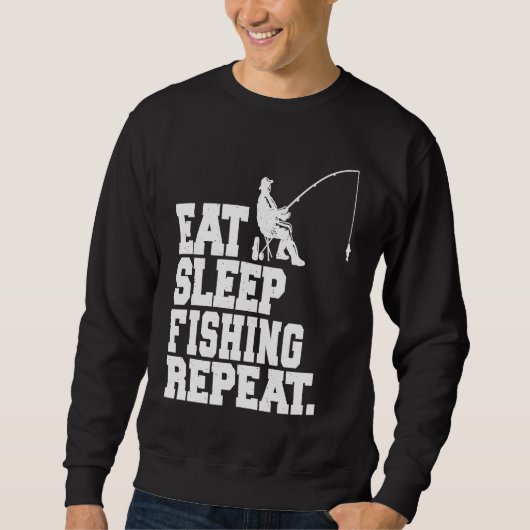 Eat Sleep Fishing Repeat Fisherman Trui (Voorkant)