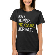 Eat Sleep Fix Cars Auto Engine Mechanic herhalen