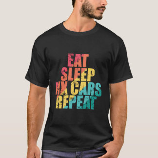 Eat Sleep Fix Cars Automatisch mechanisch herhalen T-shirt