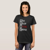 Eat Sleep Fix Eyes Oftalmoloog Optac T-shirt (Voorkant volledig)