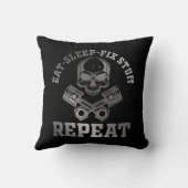 Eat Sleep Fix Stuff Herhaal Funny Repairman Kussen (Achterkant)