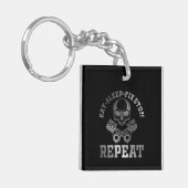Eat Sleep Fix Stuff Herhaal Funny Repairman Sleutelhanger (Voorkant Links)