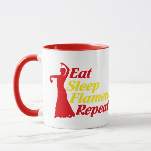 Eat Sleep Flamenco Herhaal Funny Gift for Dancers Mok (Links)