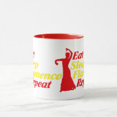 Eat Sleep Flamenco Herhaal Funny Gift for Dancers Mok (Midden)