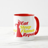Eat Sleep Flamenco Herhaal Funny Gift for Dancers Mok (Voorkant rechts)
