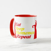 Eat Sleep Flamenco Herhaal Funny Gift for Dancers Mok (Voorkant links)