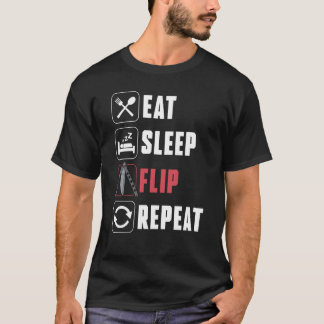 Eat Sleep Flip Herhaal Balisong Butterfly Knife T-shirt
