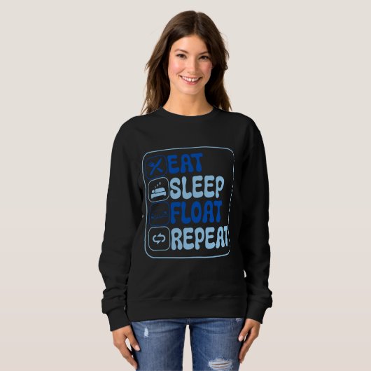 Eat Sleep Float Repeat Manatees Lover Oceanographe Trui (Voorkant volledig)