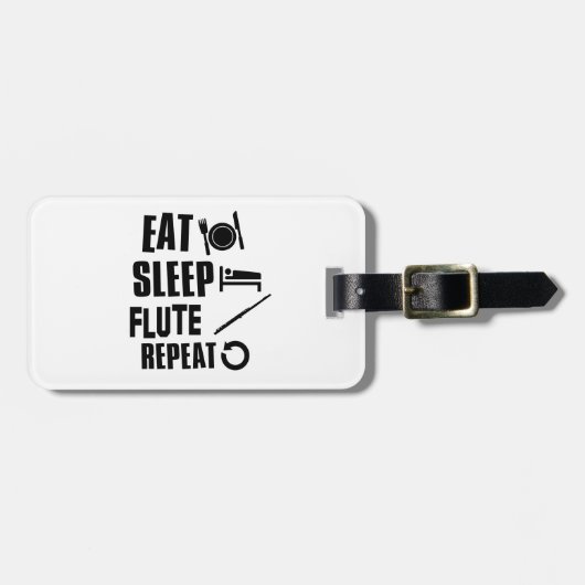 Eat Sleep Flut Bagagelabel (Voorkant horizontaal)