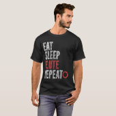 Eat Sleep Flute Herhalen T-shirt (Voorkant volledig)