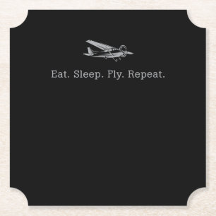 Eat Sleep Fly Drones Herhaal Aviator Gift Kartonnen Onderzetters