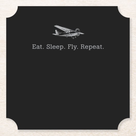 Eat Sleep Fly Drones Herhaal Aviator Gift Kartonnen Onderzetters (Voorkant)