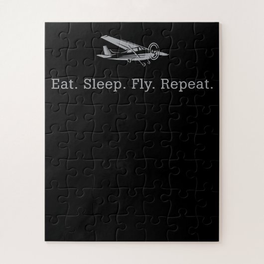 Eat Sleep Fly Drones Herhaal Aviator Gift Legpuzzel (Verticaal)
