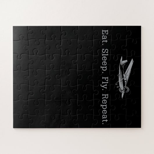 Eat Sleep Fly Drones Herhaal Aviator Gift Legpuzzel (Horizontaal)