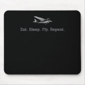 Eat Sleep Fly Drones Herhaal Aviator Gift Muismat (Voorkant)