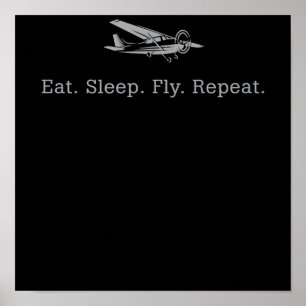 Eat Sleep Fly Drones Herhaal Aviator Gift Poster