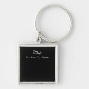 Eat Sleep Fly Drones Herhaal Aviator Gift Sleutelhanger