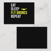 Eat Sleep Fly Drones Herhaal Drone Pilot Lover Visitekaartje (Voorkant / Achterkant)