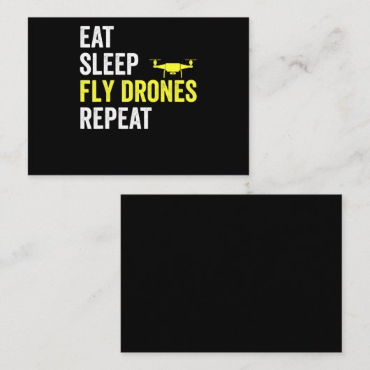 Eat Sleep Fly Drones Herhaal Drone Pilot Lover Visitekaartje (Voorkant / Achterkant)