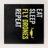 Eat Sleep Fly Drones Herhaal Drone Pilot Quadcopte Legpuzzel (Horizontaal)
