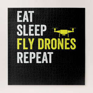 Eat Sleep Fly Drones Herhaal Drone Pilot Quadcopte Legpuzzel