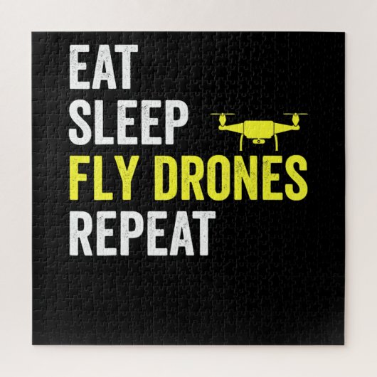 Eat Sleep Fly Drones Herhaal Drone Pilot Quadcopte Legpuzzel (Verticaal)