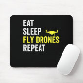 Eat Sleep Fly Drones Herhaal Drone Pilot Quadcopte Muismat (Met muis)