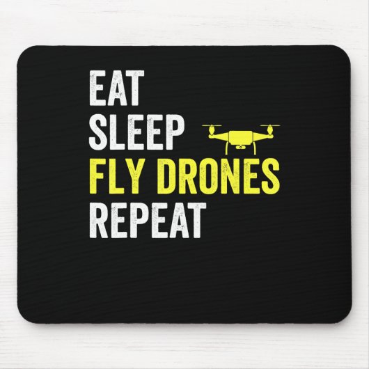 Eat Sleep Fly Drones Herhaal Drone Pilot Quadcopte Muismat (Voorkant)