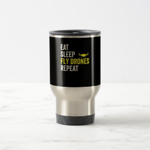 Eat Sleep Fly Drones Herhaal Drone Pilot Quadcopte Reisbeker