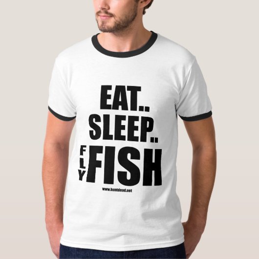 Eat Sleep Fly Fish T-shirt (Voorkant)