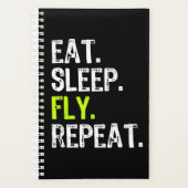 Eat Sleep Fly Herhaal Airbus Pilot Aviator Gift . Planner (Voorkant)
