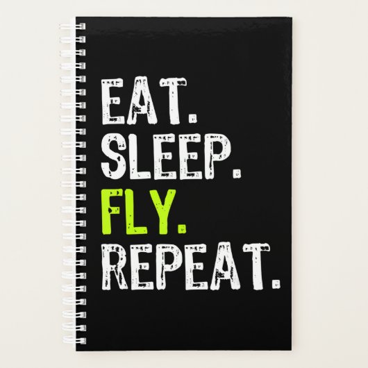 Eat Sleep Fly Herhaal Airbus Pilot Aviator Gift . Planner (Voorkant)