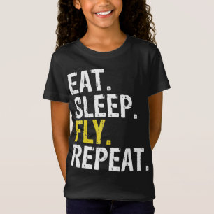 Eat Sleep Fly Herhaal vliegend vliegveld Gift T-shirt