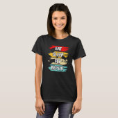 Eat Sleep Fly Herhalen T-shirt (Voorkant volledig)