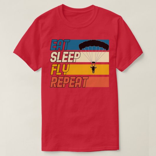 Eat Sleep Fly Herhalen T-shirt (Design voorkant)