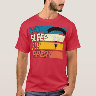 Eat Sleep Fly Herhalen T-shirt