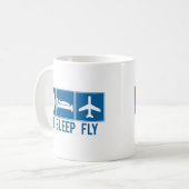 Eat Sleep Fly Koffiemok (Voorkant links)