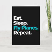 Eat Sleep Fly Planes herhalen voor piloten van Vli Kaart (Voorkant)