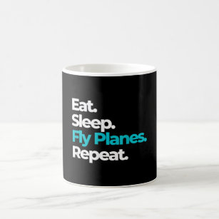 Eat Sleep Fly Planes herhalen voor piloten van Vli Koffiemok