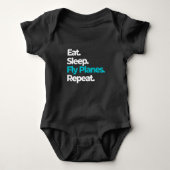 Eat Sleep Fly Planes Repeat for Aircraft Pilots Romper (Voorkant)